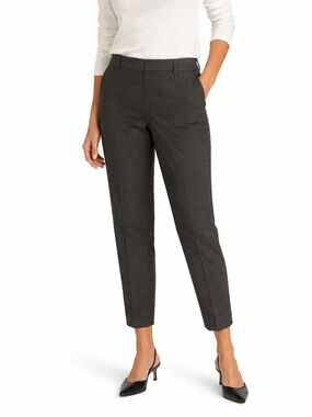 L.L. Bean Beanpole Brown Tweed Skinny Ankle Dress Pants Trousers Size 4